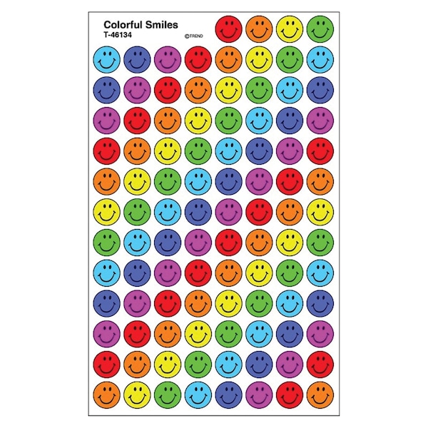 Colorful Smiles SuperSpotsÂ® Stickers, PK4800